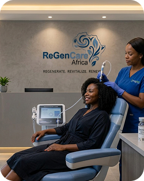 Patient undergoing hair revitalization session